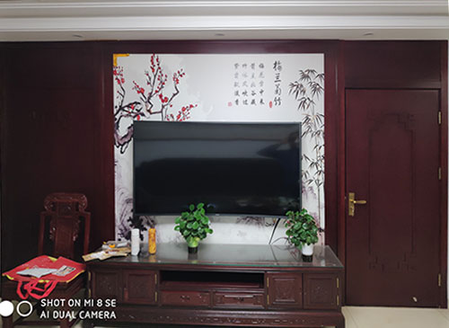 中牟中式家庭装修电视柜效果展示